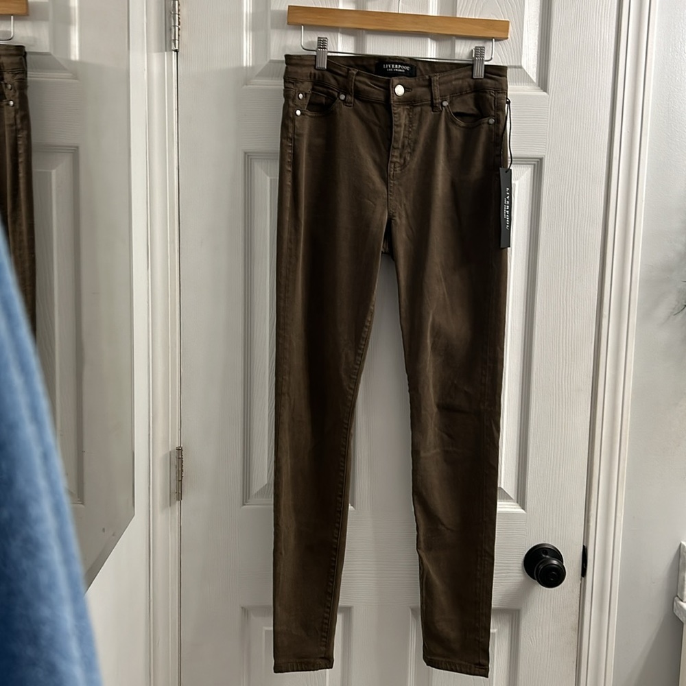 NWT LIVERPOOL Kay Skinny Colored Jean- BROWN-SZ 6